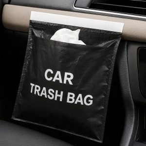 Disposable Car Trash Bags with Self Adhesive Strip Leakproof Odorless Hanging Garbage Storage Pouch for Backseat and Dashboard