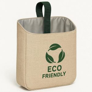 Eco Friendly Washable Fabric Car Garbage Bag with Snap Buttons and Waterproof Inner Liner for Sustainable Vehicle Waste Management